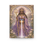 Divine Feminine - Goddess of Healing Hardcover Journal (Lined Pages) — Mystic Purple Waterfall Notebook