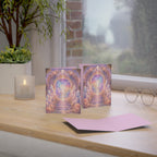 Lemurian Crystal Portal Greeting Card — Ethereal Crystal Stairway Blank Note (1/10/30/50 pcs)
