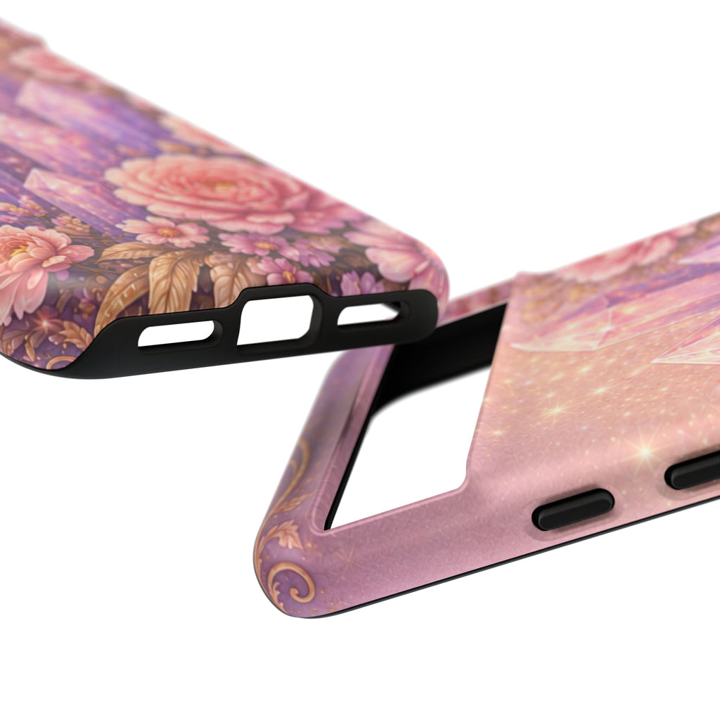 Google Pixel Lilac Quartz Garden Phone Case — Pink Floral Crystal Phone Cover