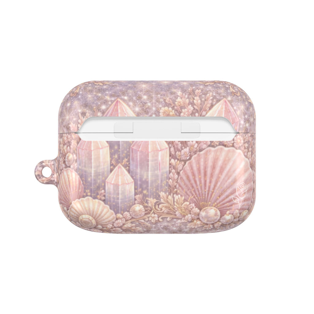 Lemurian Mermaid Crystal Garden AirPod Case — Pastel Seashell Protective Cover for AirPod