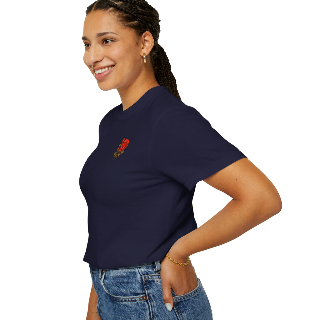 The Sisterhood of The Rose Graphic T-Shirt — Vintage Red Rose Back Print