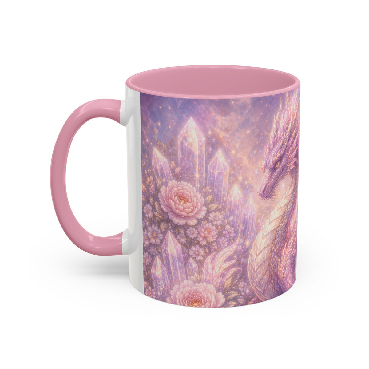 Lilac Fire Dragon Mug — 11oz/15oz Colorful Ceramic Coffee Cup