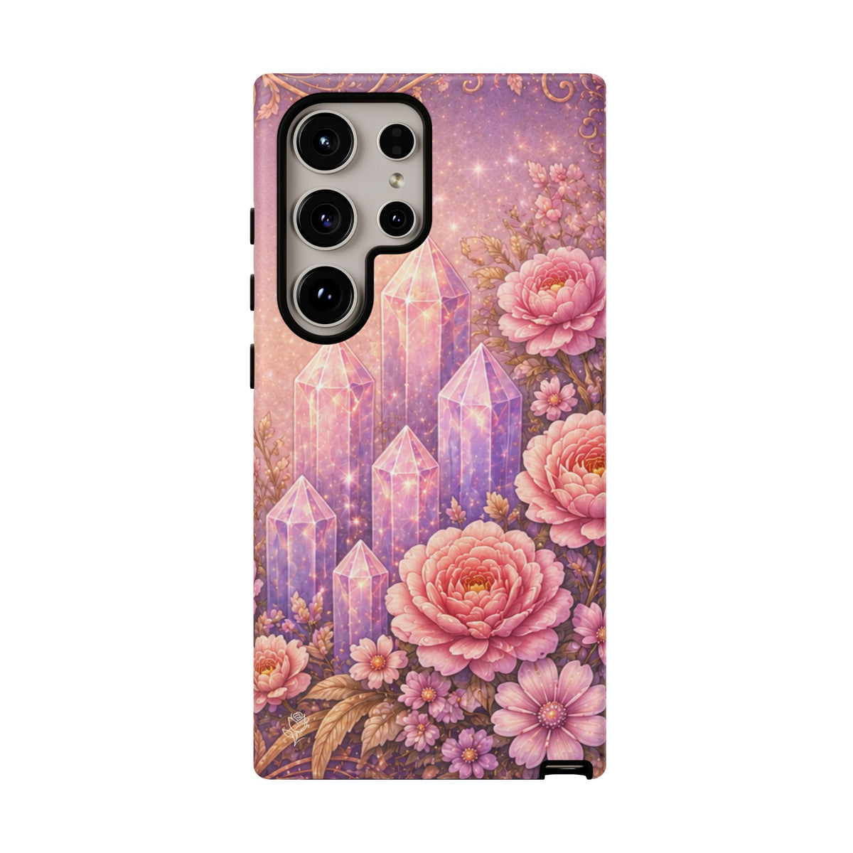 Samsung Galaxy Crystal Garden Phone Case — Pink Floral Crystal Phone Cover