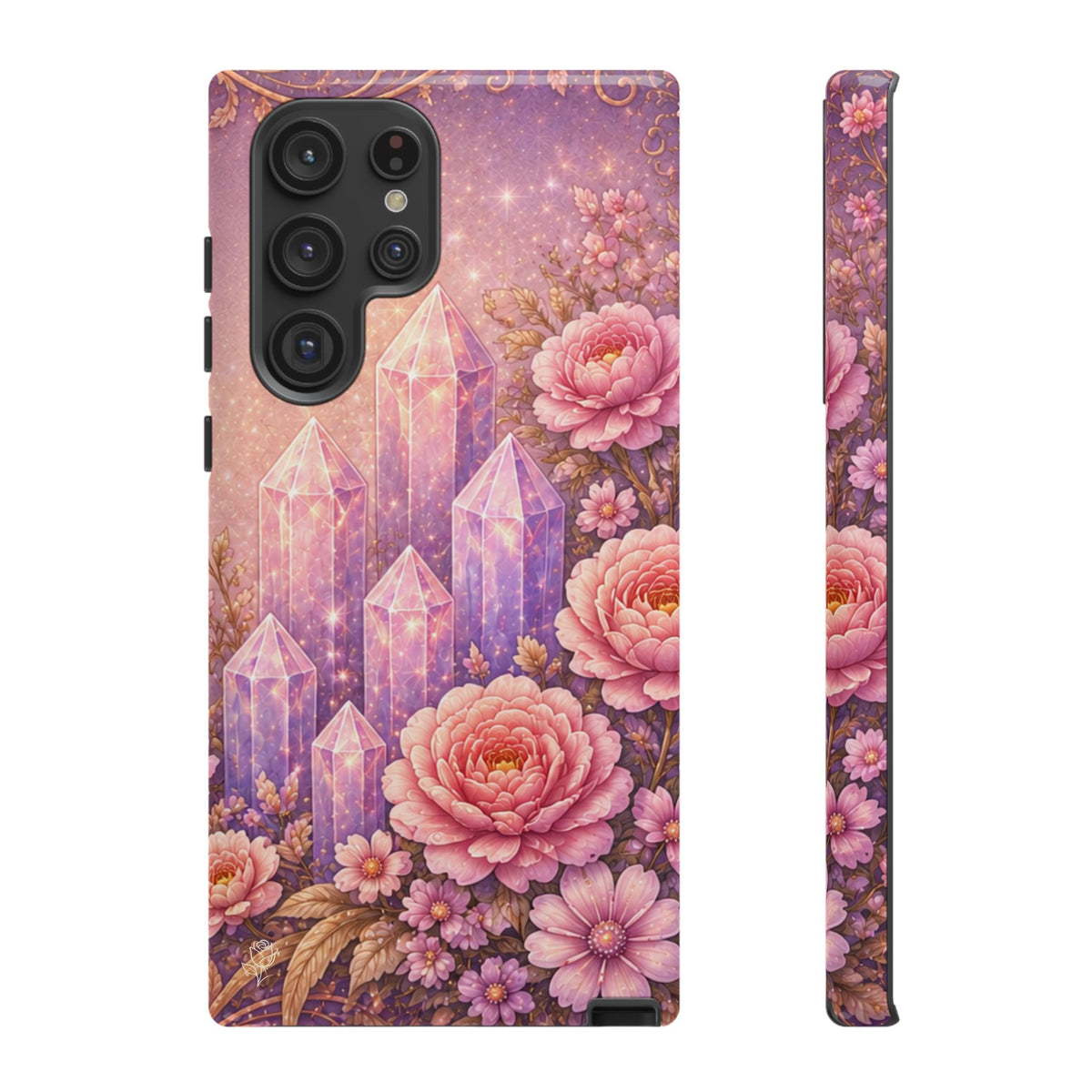 Samsung Galaxy Crystal Garden Phone Case — Pink Floral Crystal Phone Cover