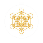 Gold Metatron's Cube Kiss-Cut Sticker — Sacred Geometry Decal
