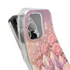 iPhone Case Lemurian Rose Crystal Garden — Sparkling Pastel Floral iPhone Cover