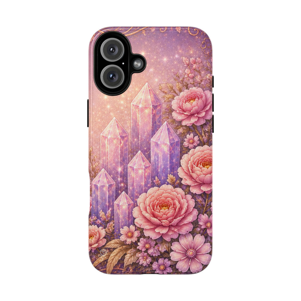 Lilac Quartz Garden Phone Case — Pink Floral Gemstone iPhone Cover