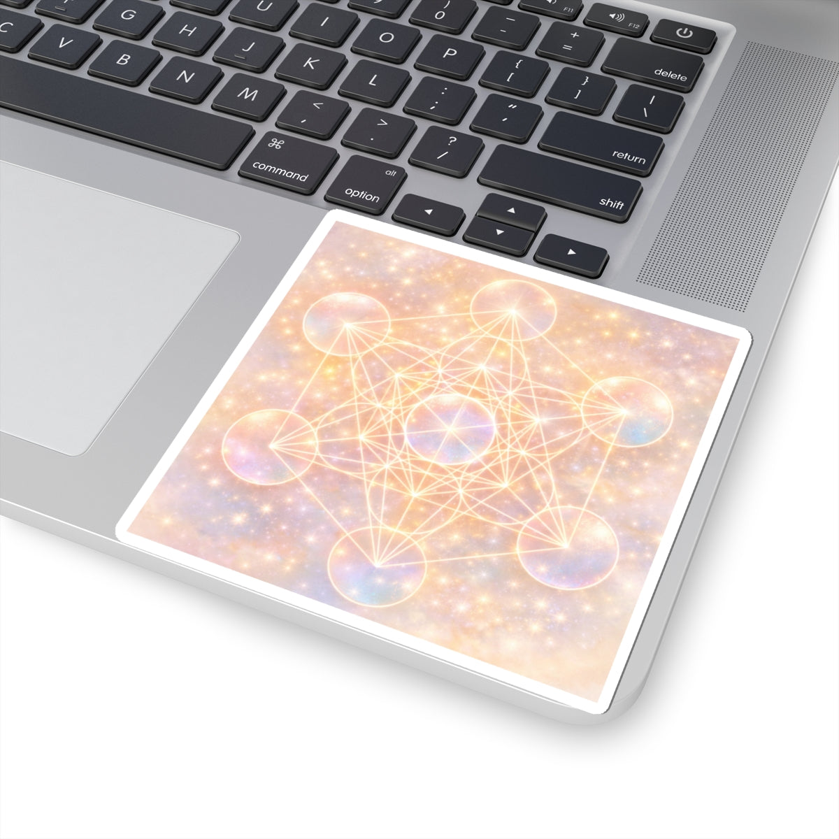 Pastel Metatron's Cube Kiss-Cut Sticker — Sacred Geometry Decal