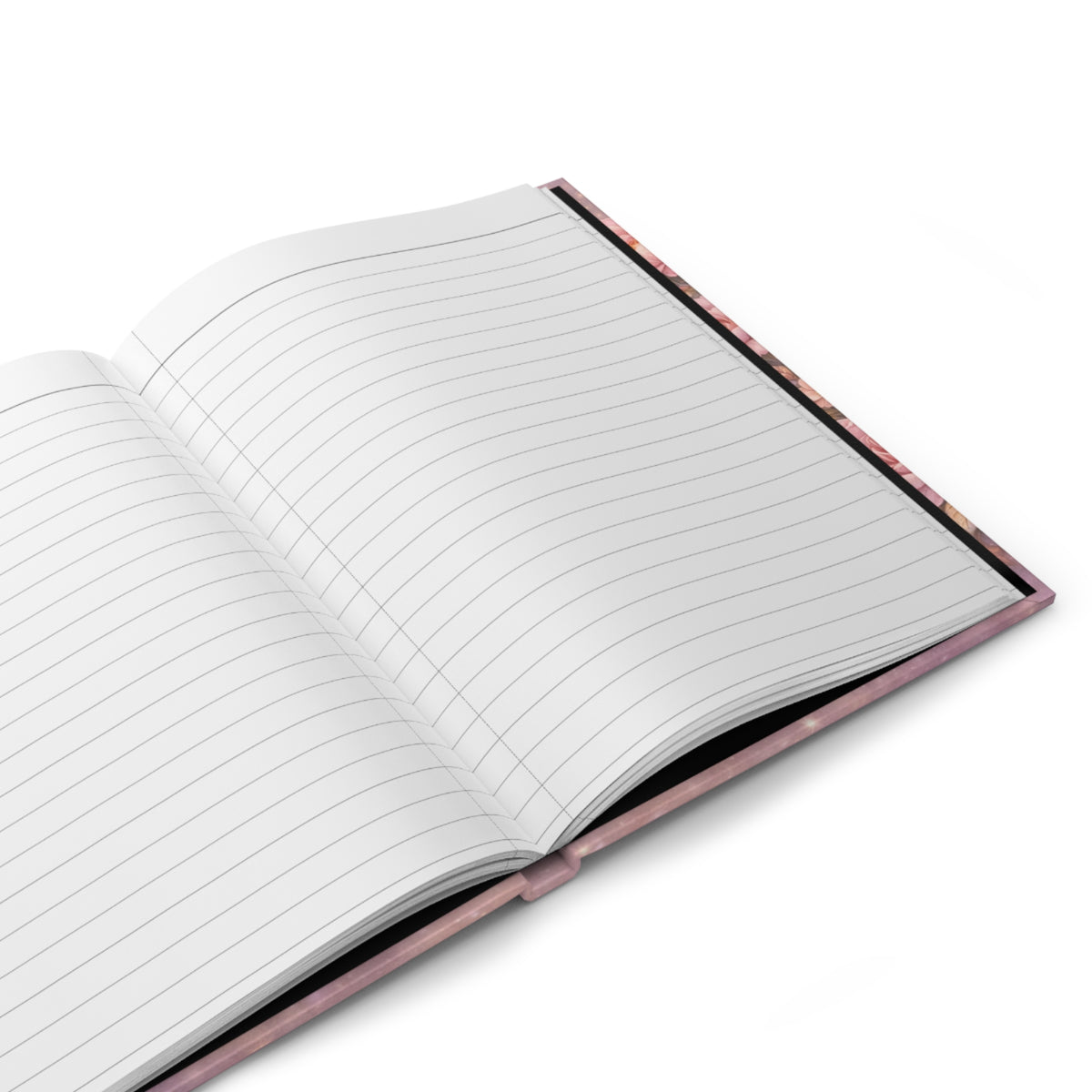 Angelic Crystal Garden Hardcover Journal (Lined Pages) — Pink Floral & Sparkle Notebook