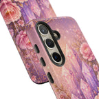 Samsung Galaxy Crystal Garden Phone Case — Pink Floral Crystal Phone Cover