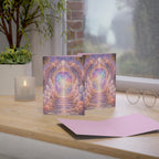 Lemurian Crystal Portal Greeting Card — Ethereal Crystal Stairway Blank Note (1/10/30/50 pcs)