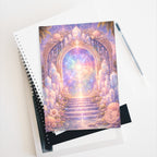 Lemurian Crystal Portal Journal — Blank (Unlined) Pages — Pastel Crystal Stairway Guided Notebook
