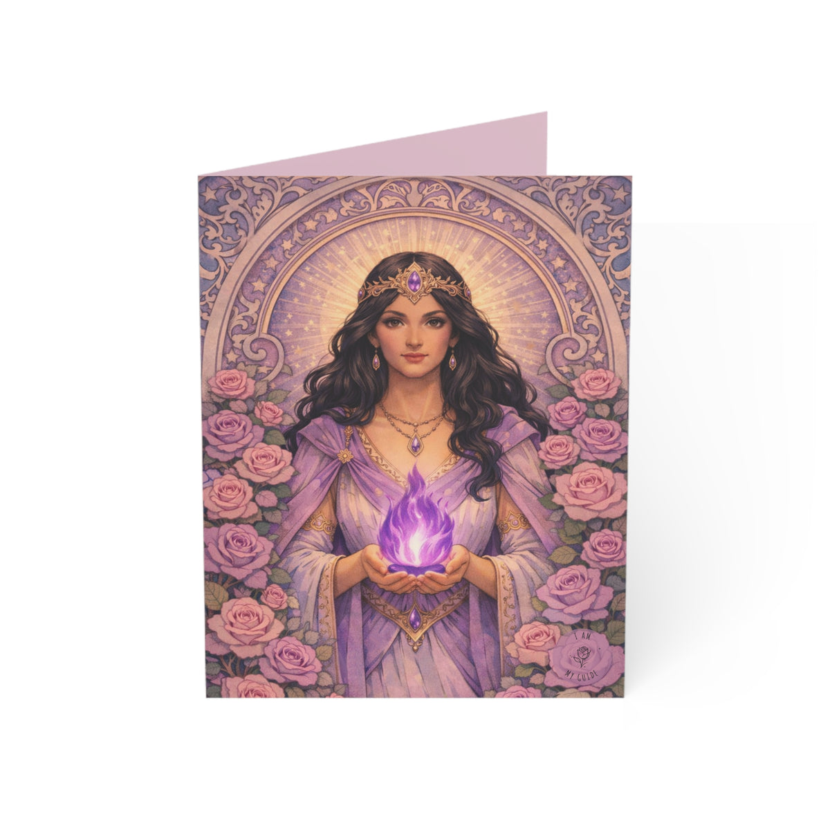 Master Portia Greeting Card — Violet Flame Greeting Card (Blank Inside)