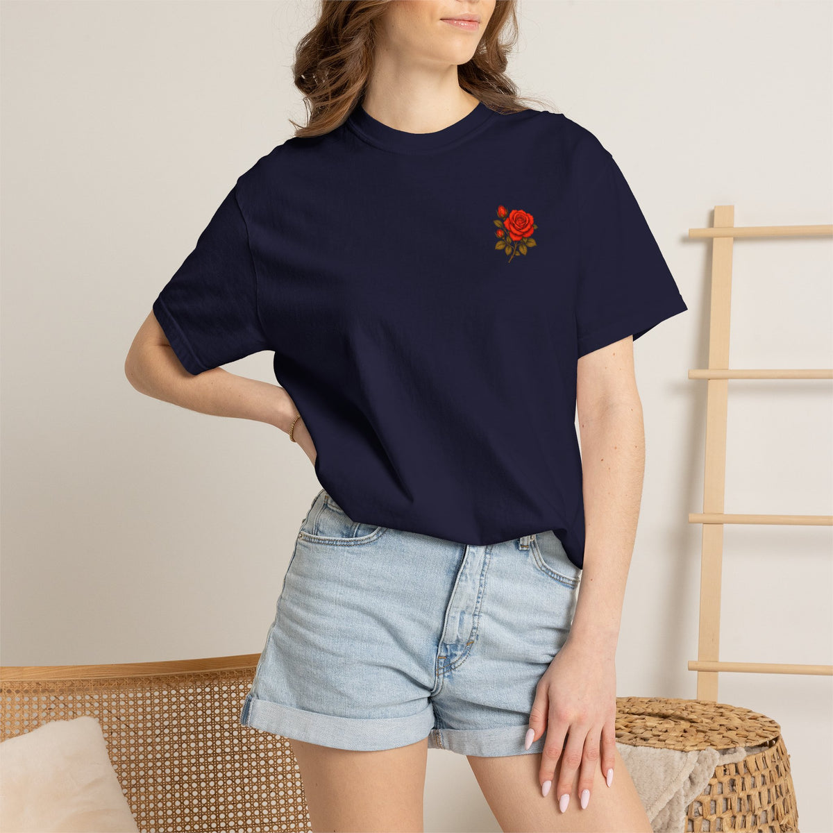 The Sisterhood of The Rose Graphic T-Shirt — Vintage Red Rose Back Print