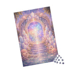 Lemurian Crystal Portal Jigsaw Puzzle — Ethereal Stairway to Light (110/252/520 pcs)