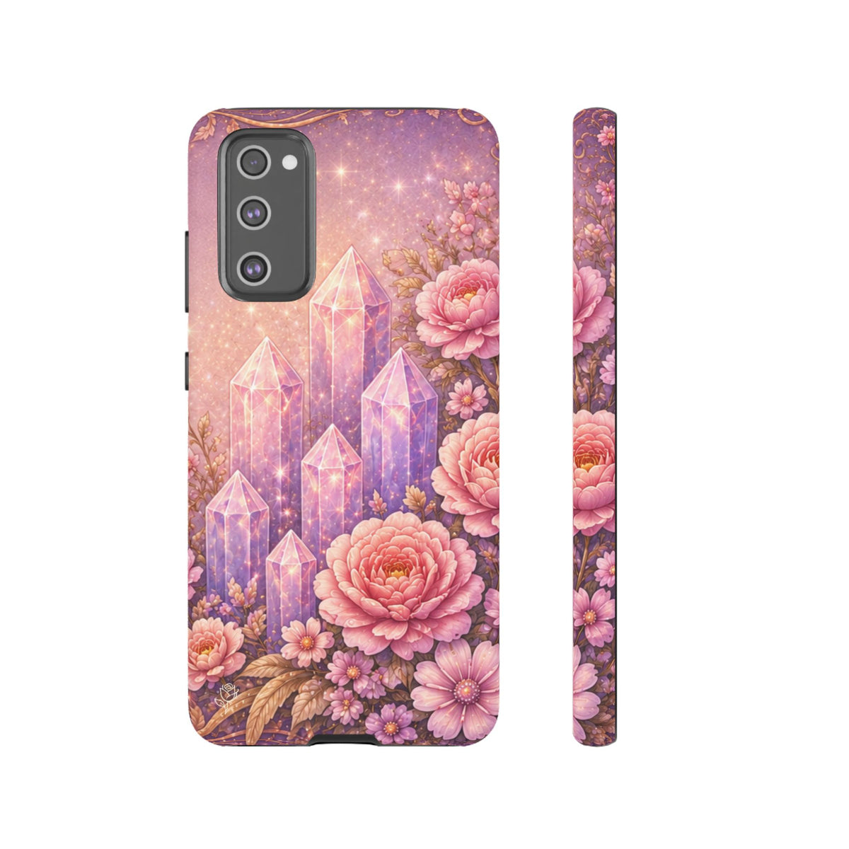 Samsung Galaxy Crystal Garden Phone Case — Pink Floral Crystal Phone Cover
