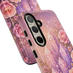 Samsung Galaxy Crystal Garden Phone Case — Pink Floral Crystal Phone Cover