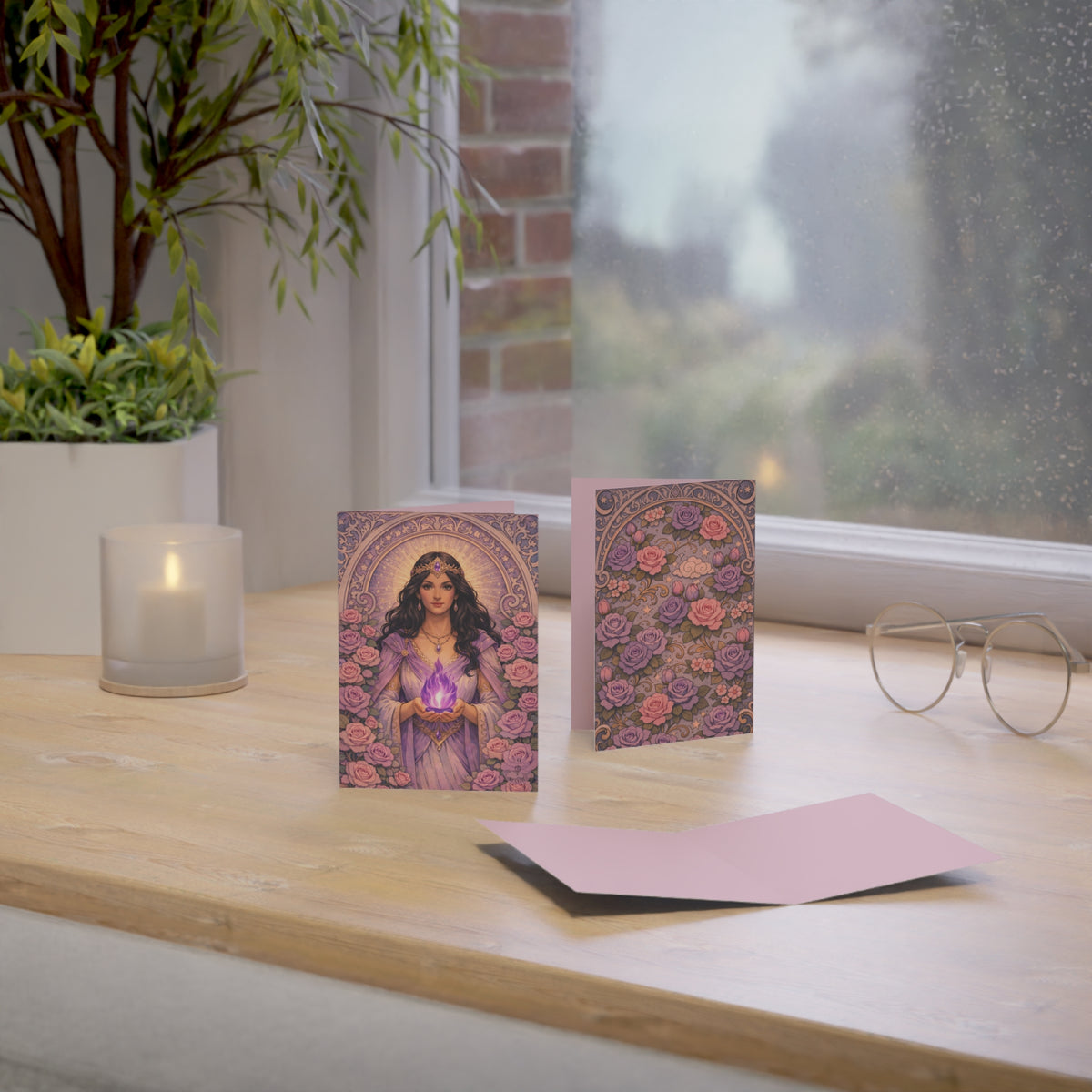 Master Portia Greeting Card — Violet Flame Greeting Card (Blank Inside)