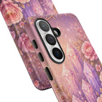 Samsung Galaxy Crystal Garden Phone Case — Pink Floral Crystal Phone Cover