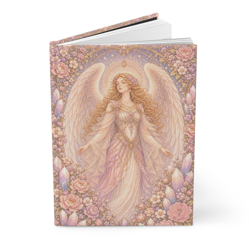 Archangel Glory (Shekinah) Journal (Lined Pages) — Feminine Presence of Metatron — Floral Crystal Keepsake Notebook