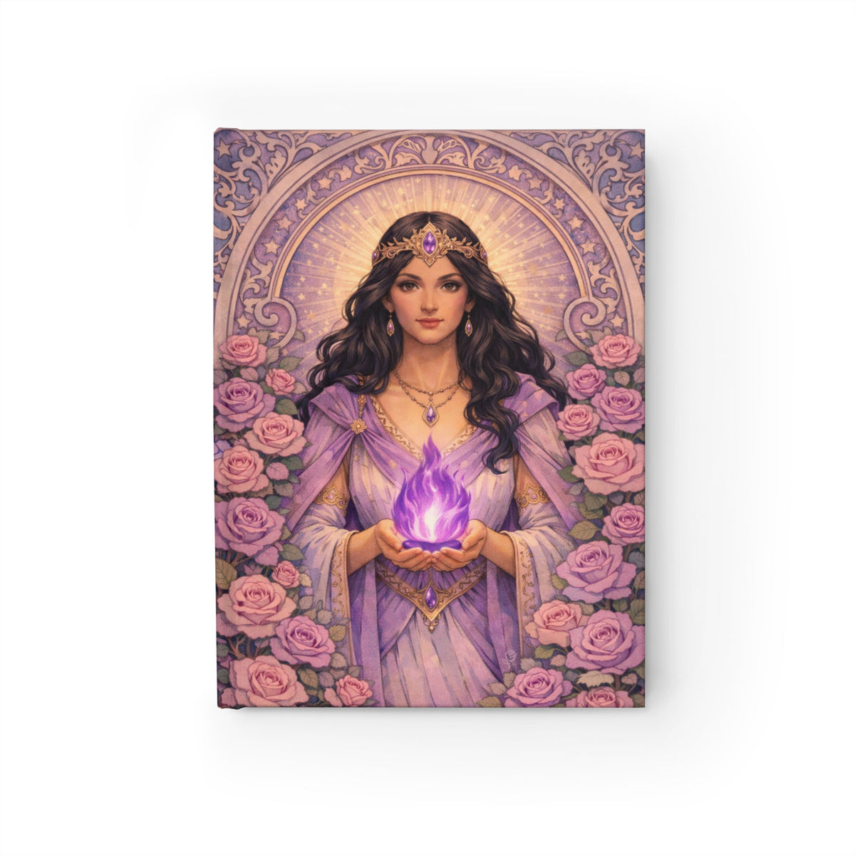 Master Portia Violet Flame Journal — Blank (Unlined) Pages — Mystic Rose Notebook for Spiritual Writing & Journaling