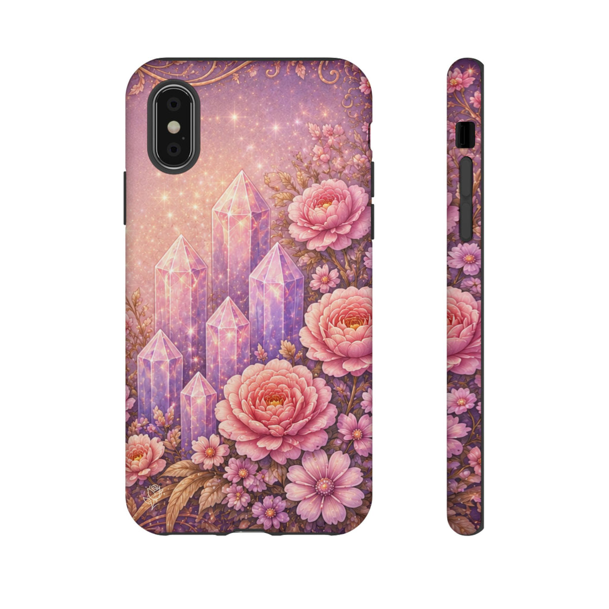 Lilac Quartz Garden Phone Case — Pink Floral Gemstone iPhone Cover
