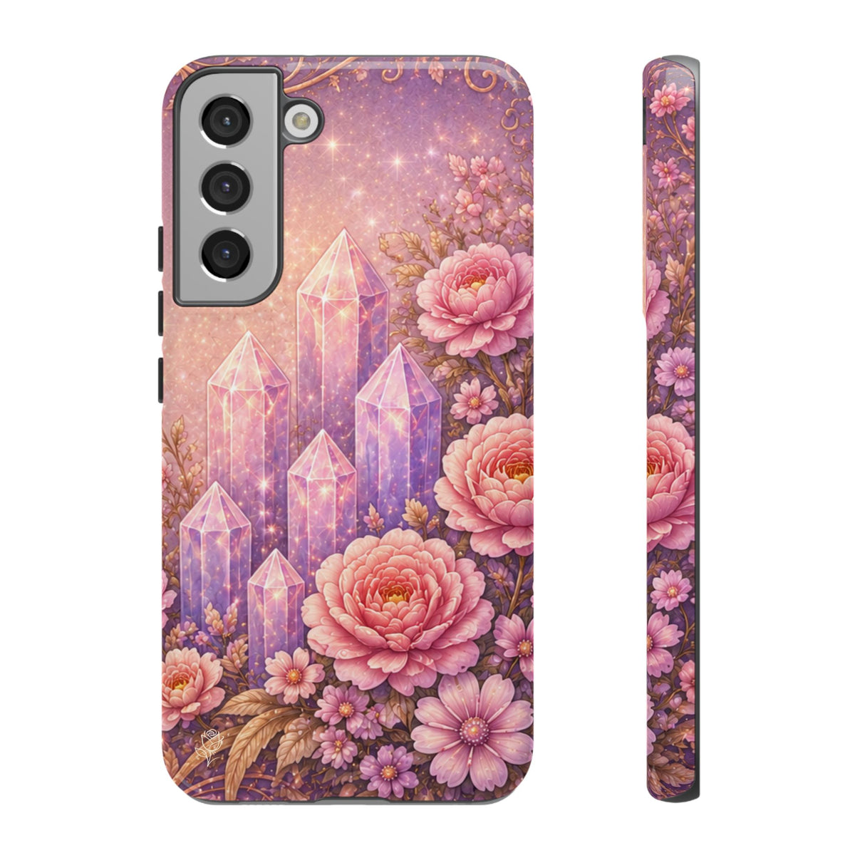 Samsung Galaxy Crystal Garden Phone Case — Pink Floral Crystal Phone Cover