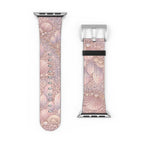 Lemurian Mermaid Crystal Garden Pattern iWatch Band — Pink Seashell Apple Watch Strap