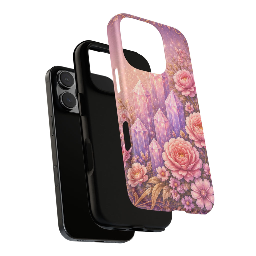Lilac Quartz Garden Phone Case — Pink Floral Gemstone iPhone Cover