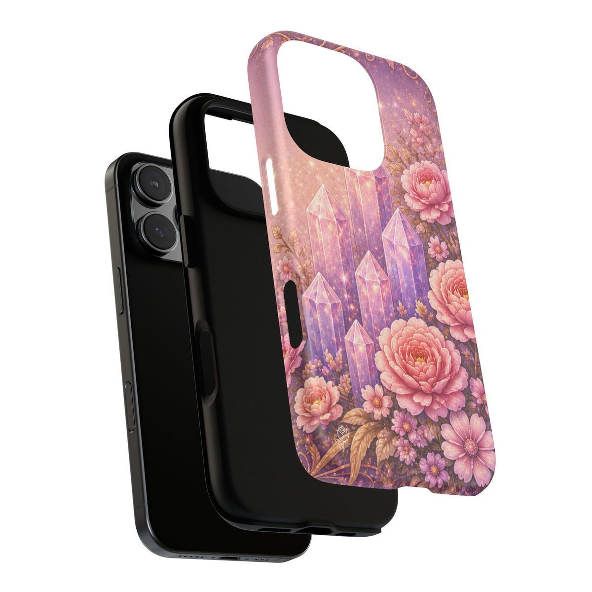 Lilac Quartz Garden Phone Case — Pink Floral Gemstone iPhone Cover