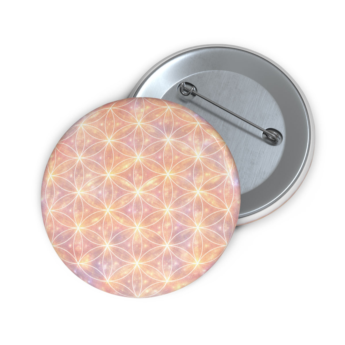 Flower of Life Pin Button —  Sacred Geometric Badge