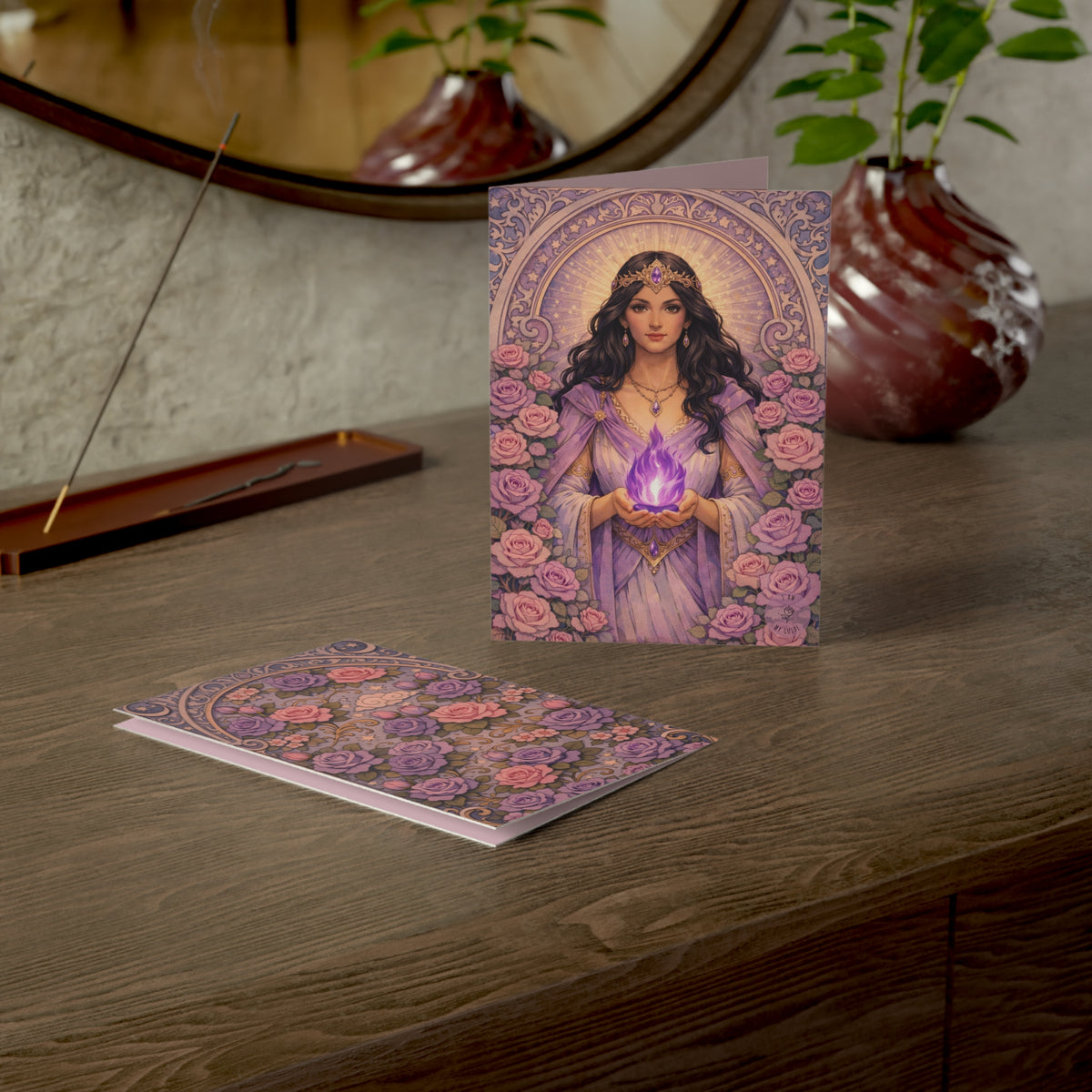 Master Portia Greeting Card — Violet Flame Greeting Card (Blank Inside)