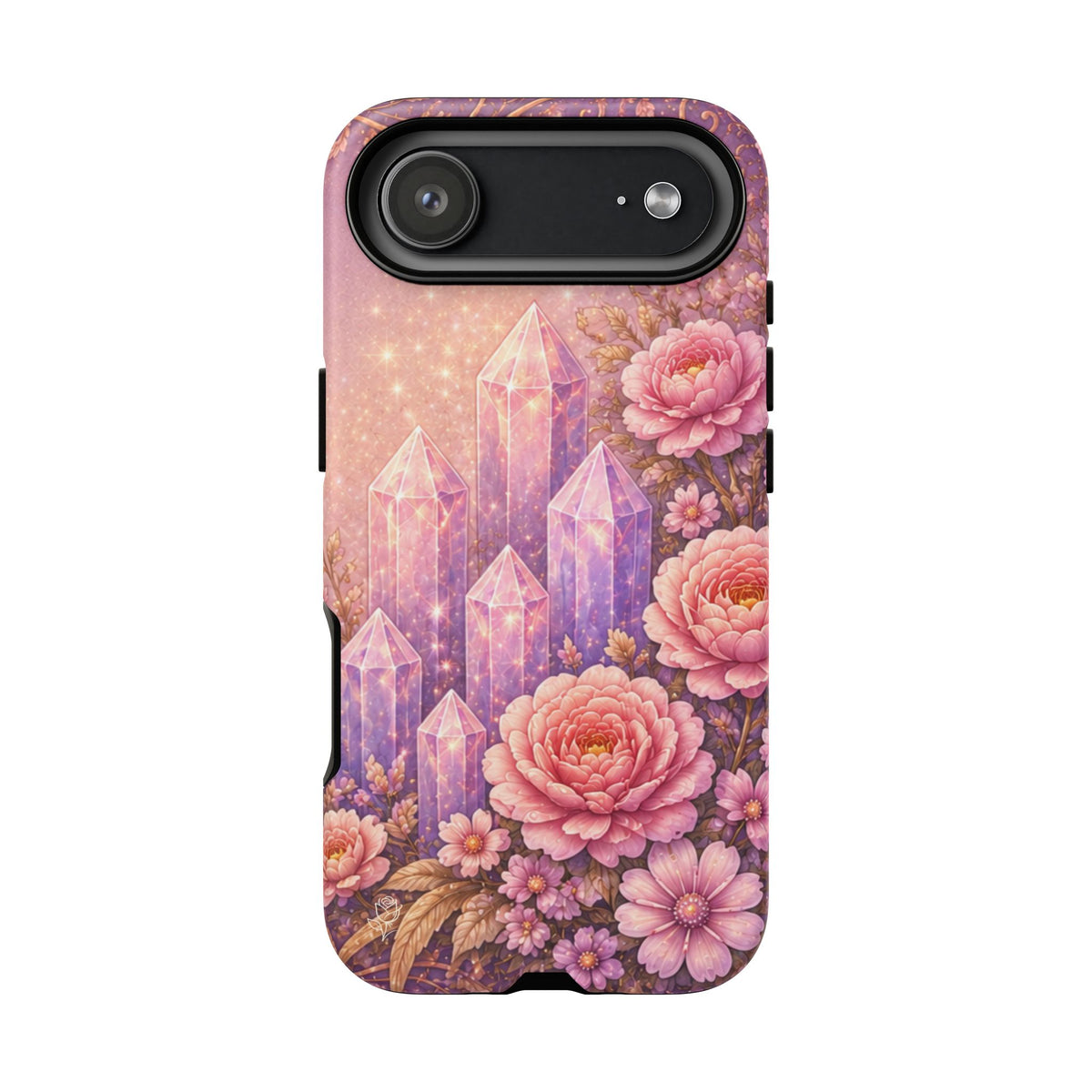 Lilac Quartz Garden Phone Case — Pink Floral Gemstone iPhone Cover
