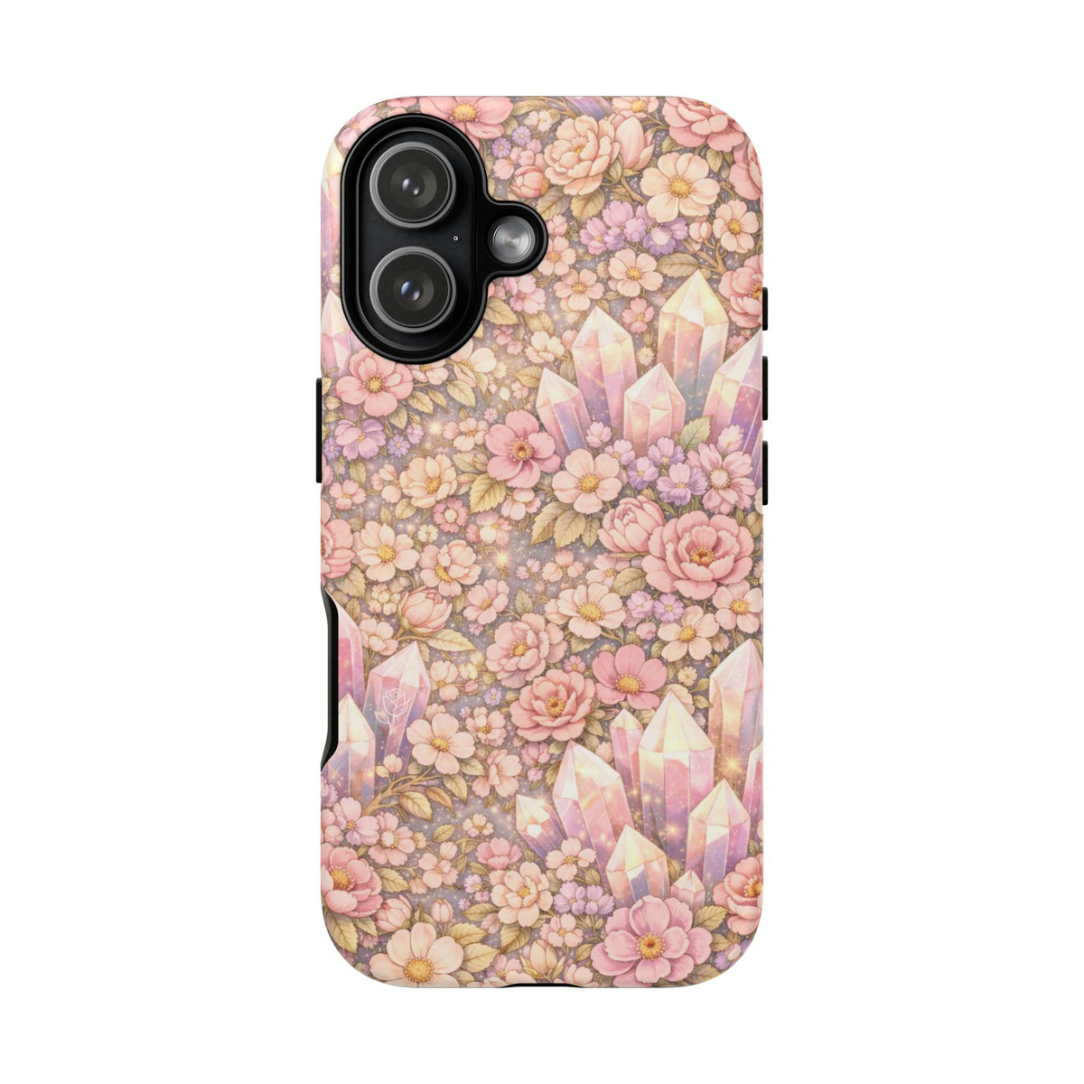 iPhone Case — Angelic Crystal Garden Phone Case — Pink Floral Quartz Protective Cover