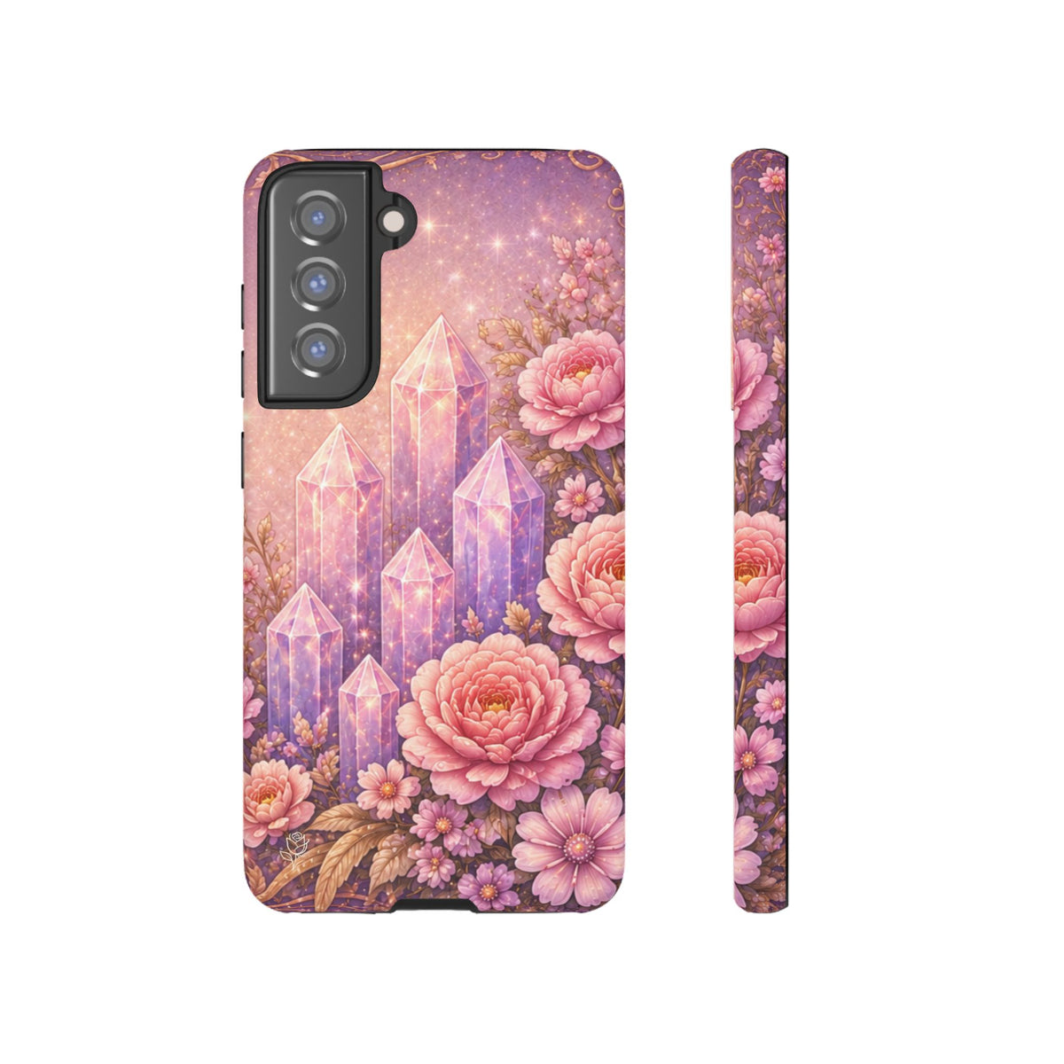 Samsung Galaxy Crystal Garden Phone Case — Pink Floral Crystal Phone Cover