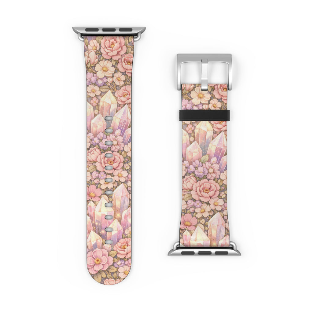 Floral Crystal Garden Watch Band — Pastel Angelical Pattern Apple Watch Strap
