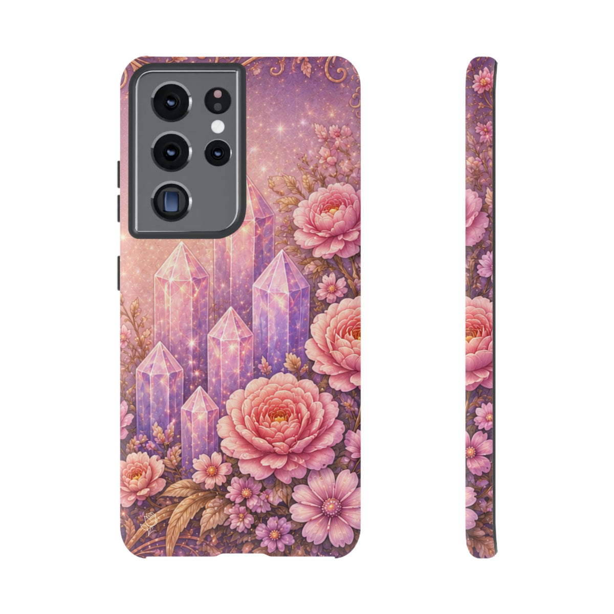 Samsung Galaxy Crystal Garden Phone Case — Pink Floral Crystal Phone Cover