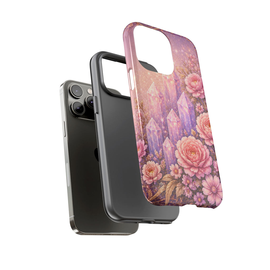 Lilac Quartz Garden Phone Case — Pink Floral Gemstone iPhone Cover