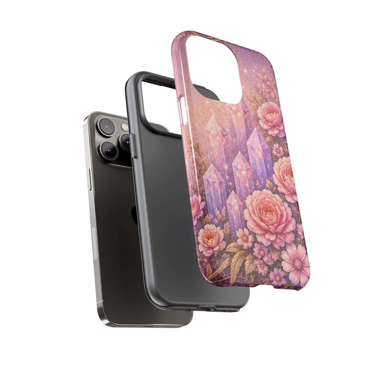 Lilac Quartz Garden Phone Case — Pink Floral Gemstone iPhone Cover