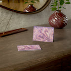 Lilac Fire Dragon Greeting Card — Pastel Floral Dragon Art Folded Note Cards (1/10/30/50-pack)