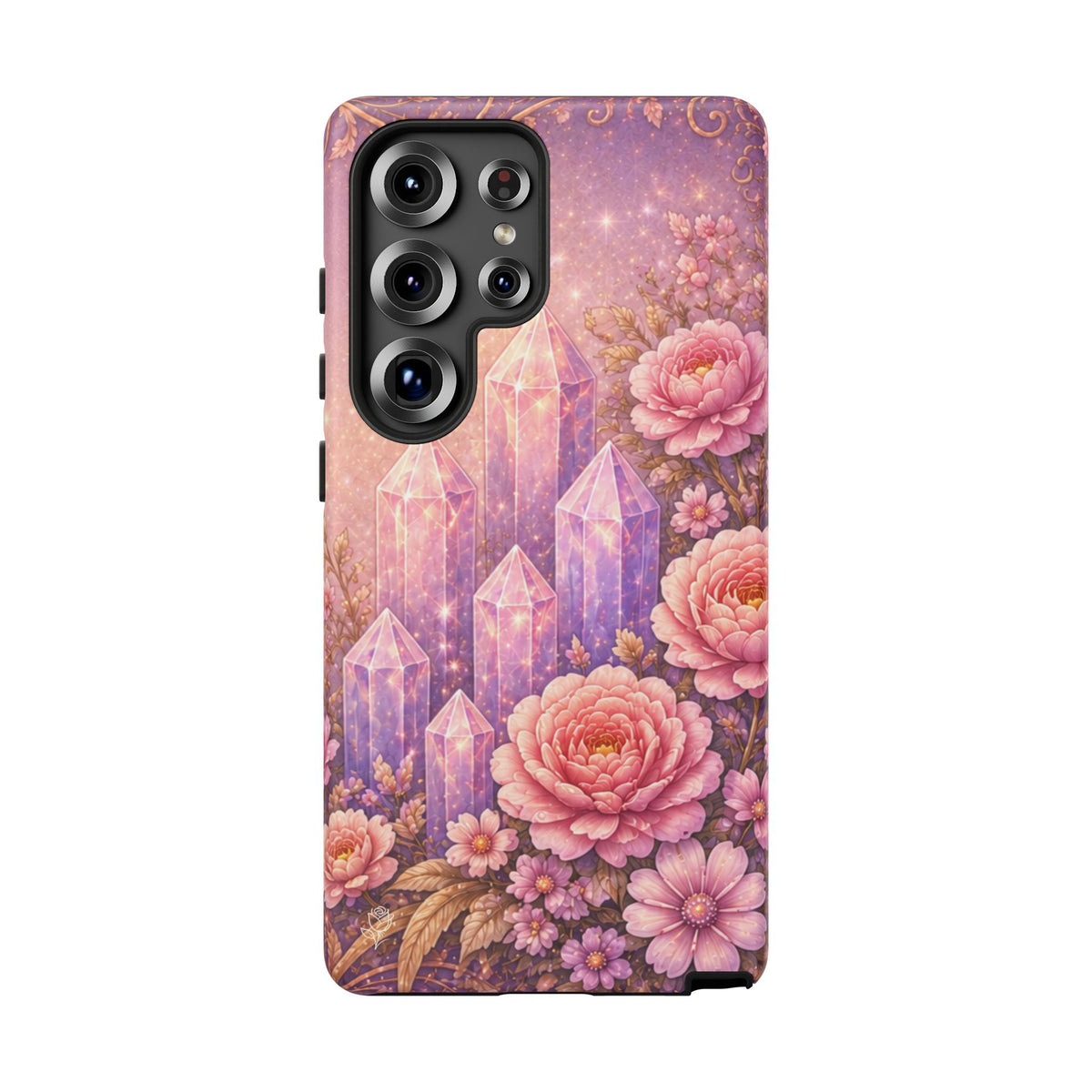 Samsung Galaxy Crystal Garden Phone Case — Pink Floral Crystal Phone Cover