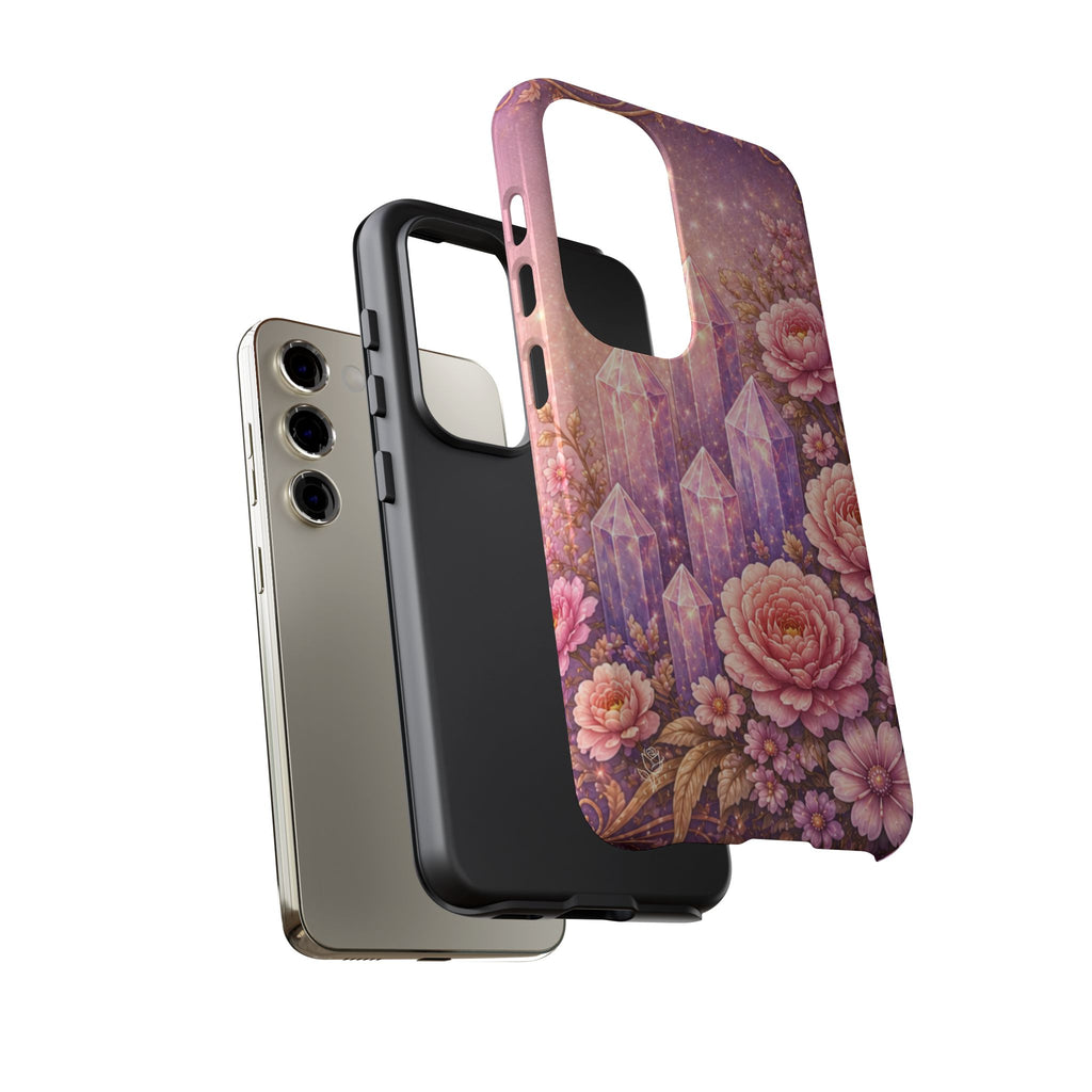 Samsung Galaxy Crystal Garden Phone Case — Pink Floral Crystal Phone Cover
