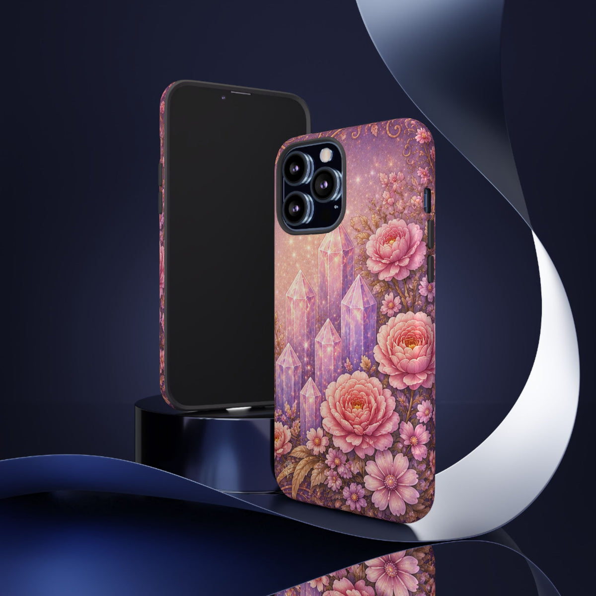 Lilac Quartz Garden Phone Case — Pink Floral Gemstone iPhone Cover