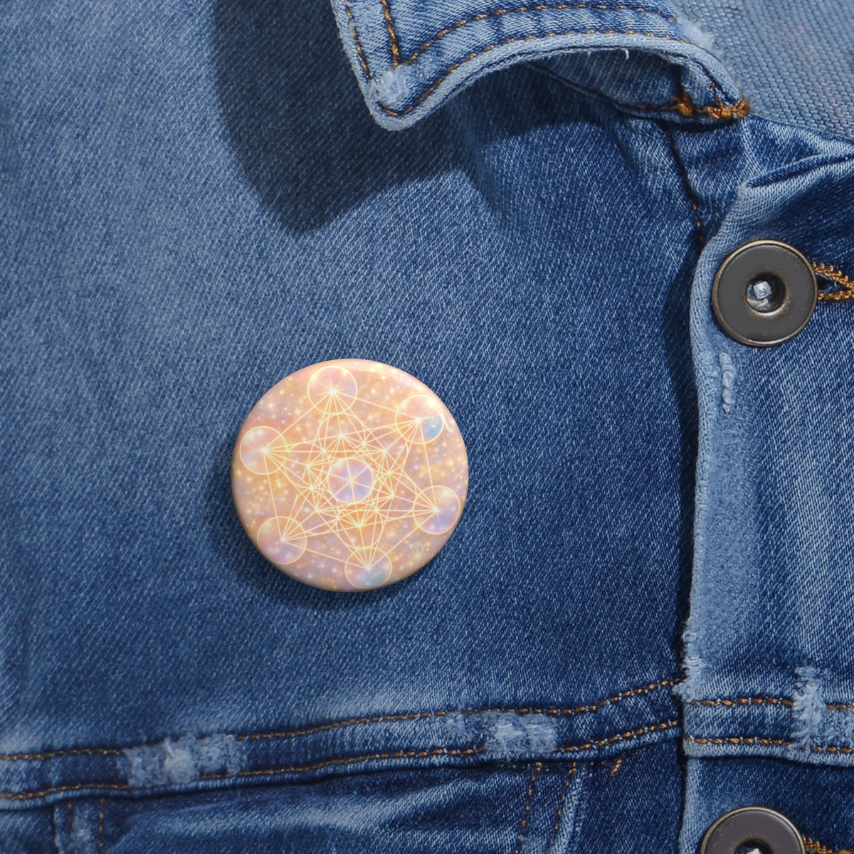 Metatron's Cube Pin Button — Sacred Geometry Badge (Spiritual, New Age Gift)