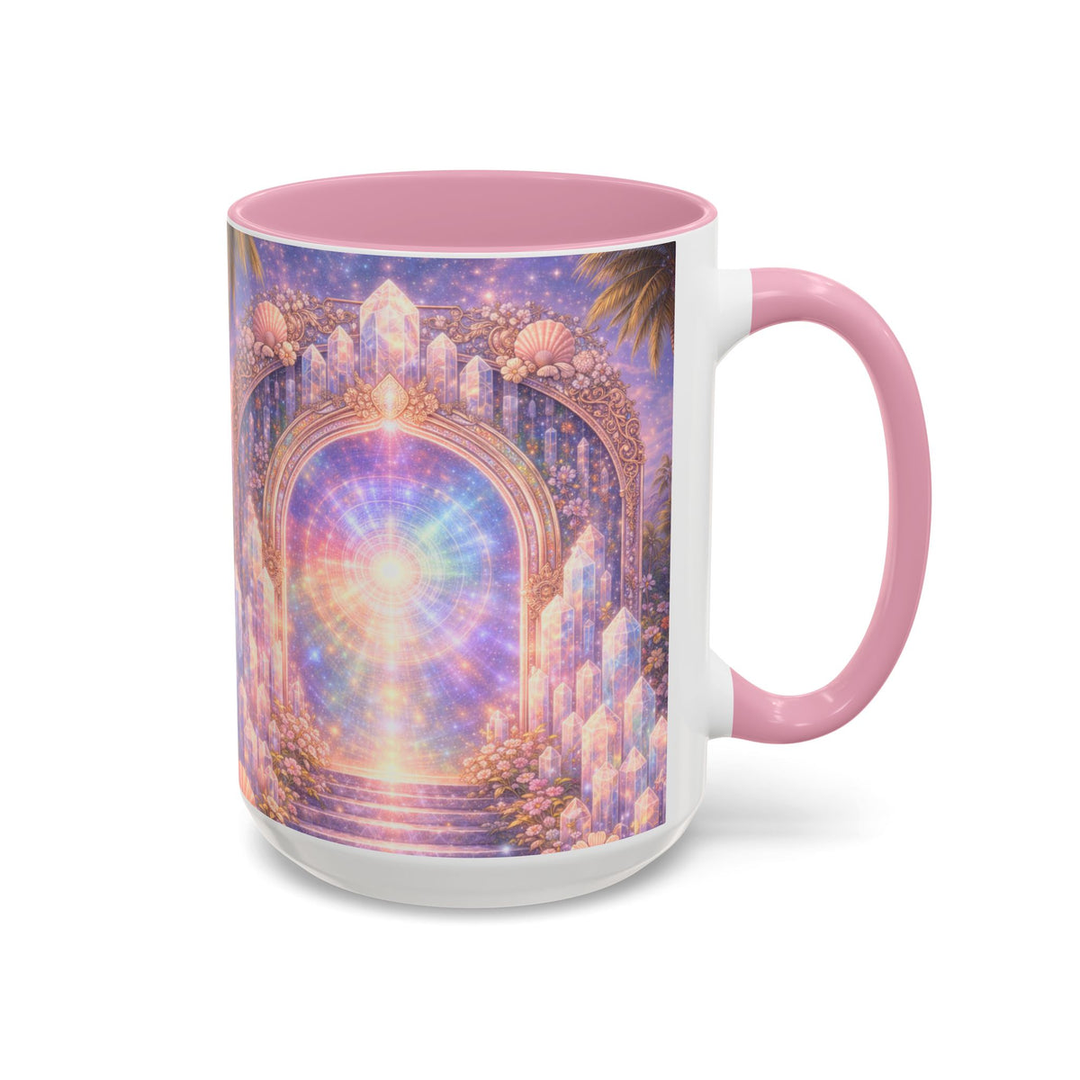 Lemurian Crystal Portal Ceramic Mug — Spiritual Crystal Gateway 11oz/15oz