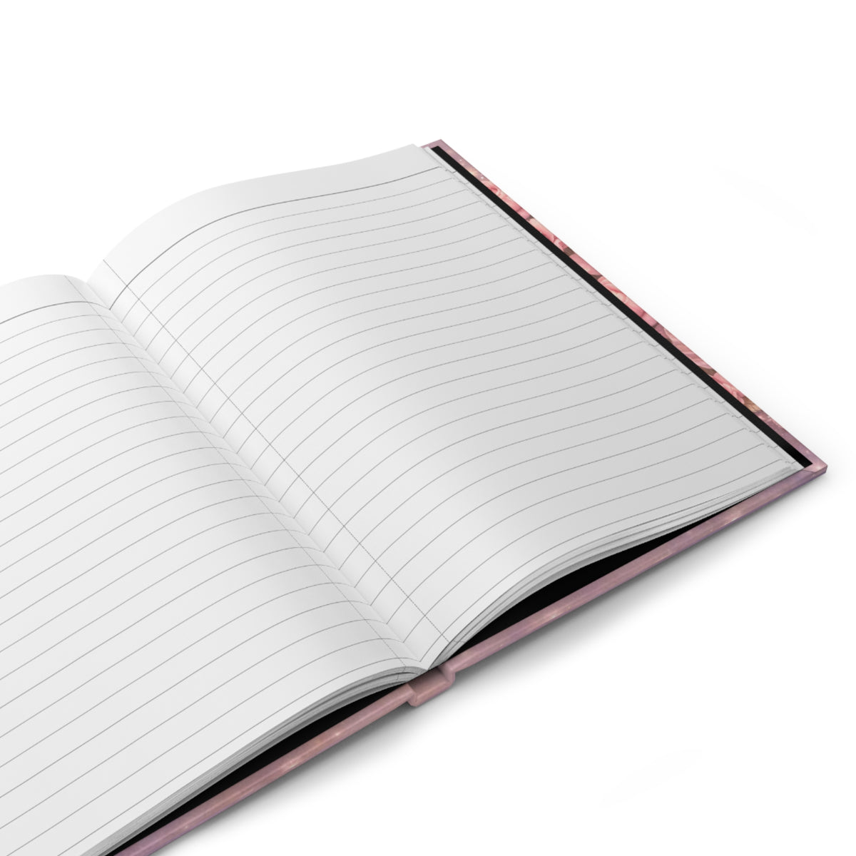 Lemurian Rose Crystal Garden Journal (Lined Pages) — Pink Rose & Gemstone Seashell Hardcover Notebook