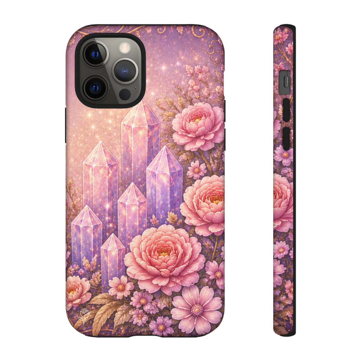 Lilac Quartz Garden Phone Case — Pink Floral Gemstone iPhone Cover