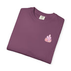Lemurian Pearl Crystal Cluster T‑Shirt — Pink Lavender Gemstone Floral Graphic Tee