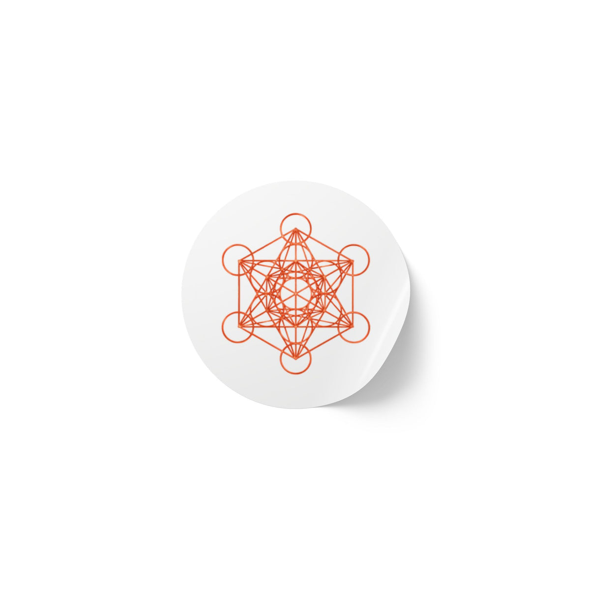 Copper Metatron's Cube Round Sticker Rolls — Sacred Geometry Labels (Pack)