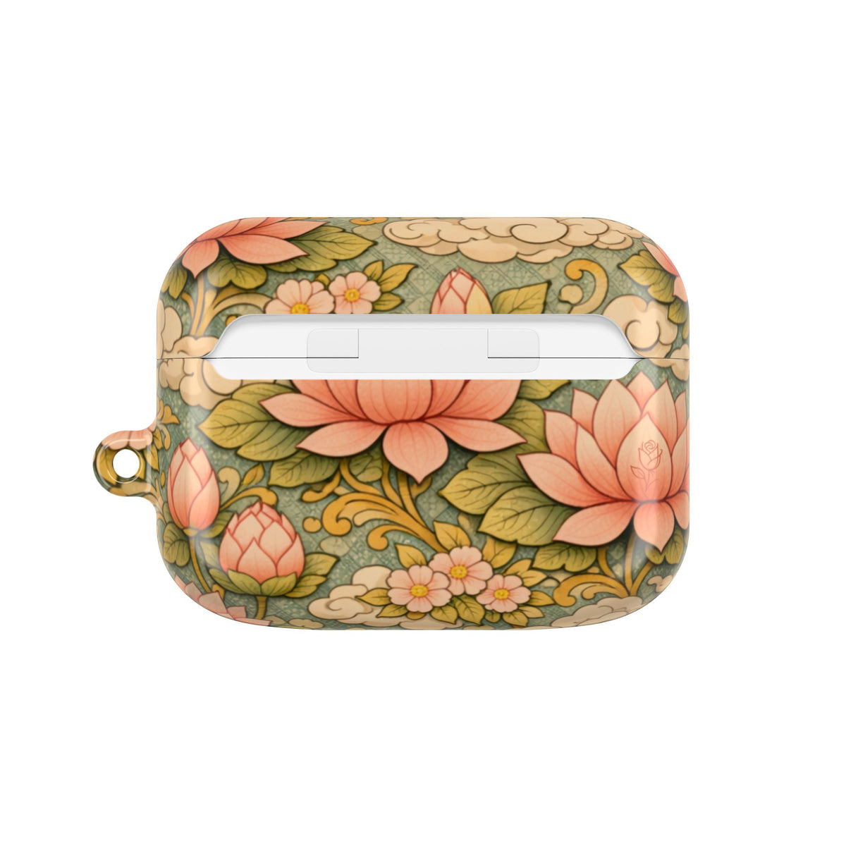 Bodhisattva Kwan Yin's Lotus AirPod Case — Vintage Botanical Pattern Protective Cover